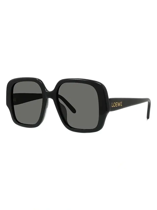 LOEWE Women's Havana 54MM Square Sunglasses - Black Dark Grey