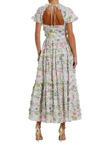 Mac Duggal Women's Floral Ruffle Open-Back Cocktail Dress | Thumbnail 2