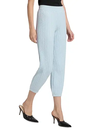 Simkhai Women's Cable-Knit Cotton-Cashmere Crop Joggers | Thumbnail 4 Simkhai Women's Cable-Knit Cotton-Cashmere Crop Joggers | Thumbnail 4