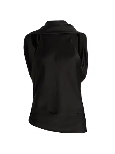 Simkhai Women's Samira Satin Cape Top - Black - Size 10 | Thumbnail 1 Simkhai Women's Samira Satin Cape Top - Black - Size 10 | Thumbnail 1