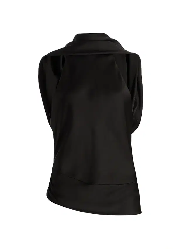 SIMKHAI Women's Samira Satin Cape Top - Black