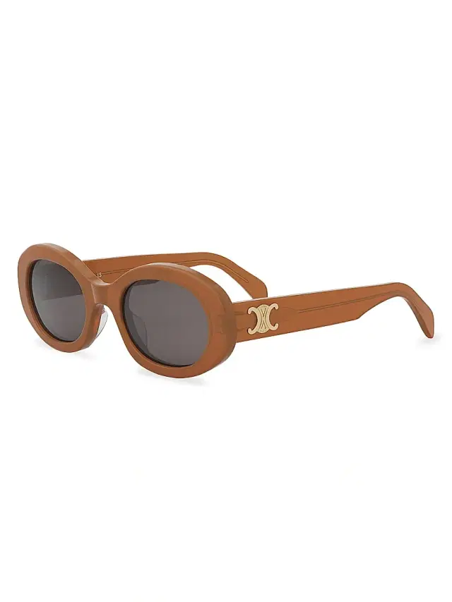 CELINE Women's Triomphe 52MM Oval Sunglasses - Dark Grey Cognac