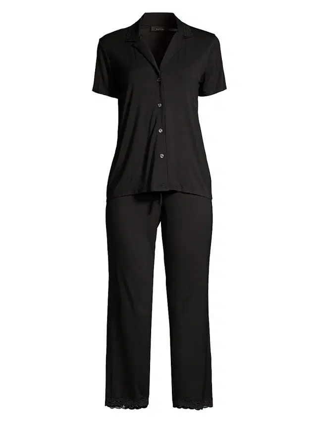 Women's Feathers Essentials Pajama Set - Black