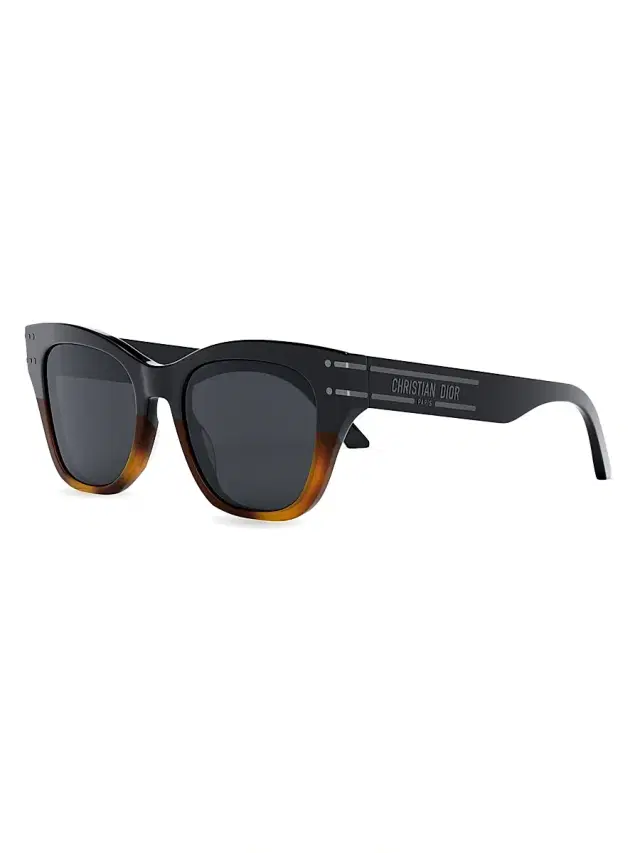 Dior Women's Signature B4I Butterfly Sunglasses - Shiny Black