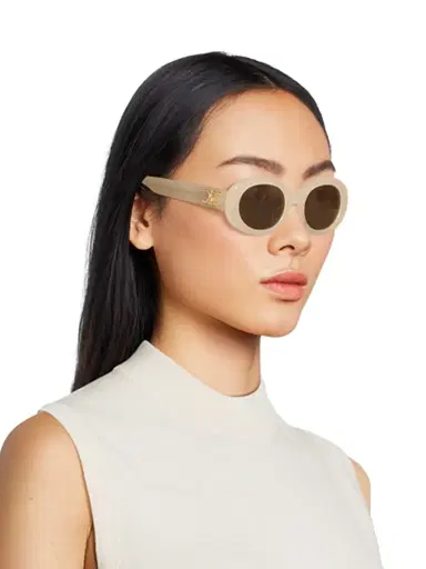 CELINE Women's Triomphe 52MM Oval Sunglasses - Flax Brown | Thumbnail 3