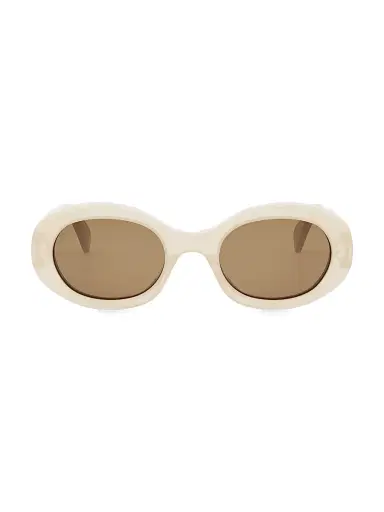 CELINE Women's Triomphe 52MM Oval Sunglasses - Flax Brown | Thumbnail 4