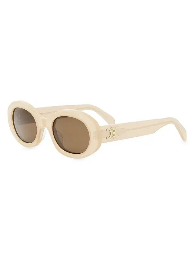 CELINE Women's Triomphe 52MM Oval Sunglasses - Flax Brown