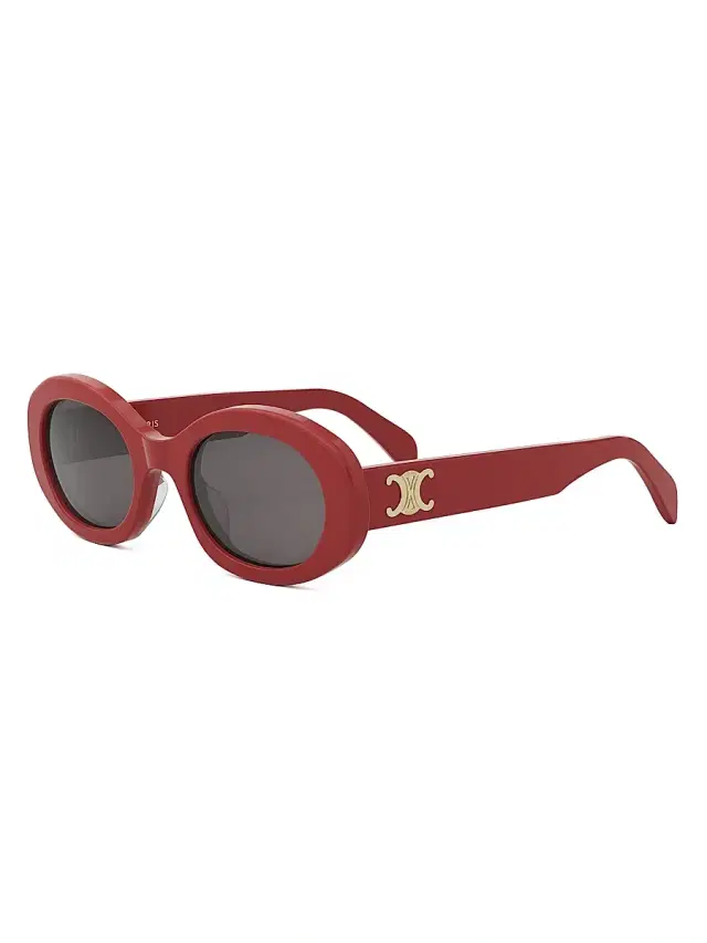 CELINE Women's Triomphe 52MM Oval Sunglasses - Red Smoke
