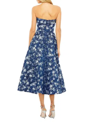 Mac Duggal Women's Floral Brocade Midi-Dress - Blue Multi - Size 16 | Thumbnail 2