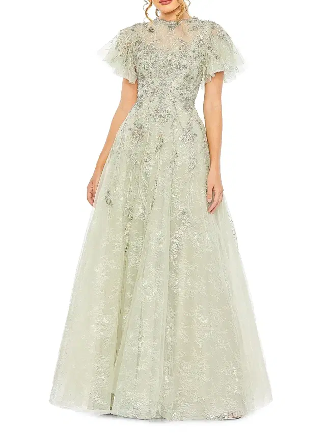 Mac Duggal Women's Sequin-Embellished Gown - Seafoam