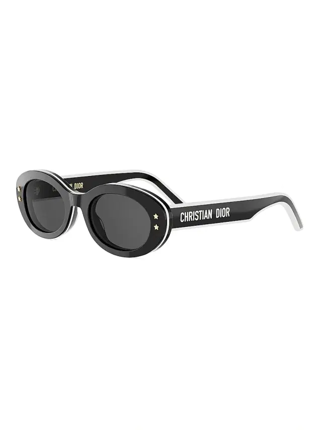 Dior Women's Pacific B4I 51MM Oval Sunglasses - Shiny Black And Smoke