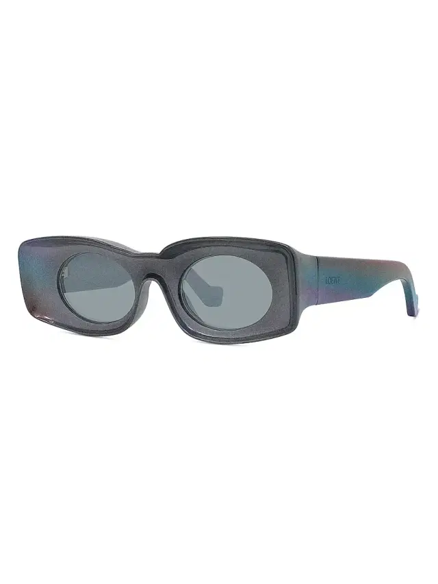 LOEWE Women's  x Paula's Ibiza 49MM Oval Sunglasses - Black Sparkle Blue Mirror
