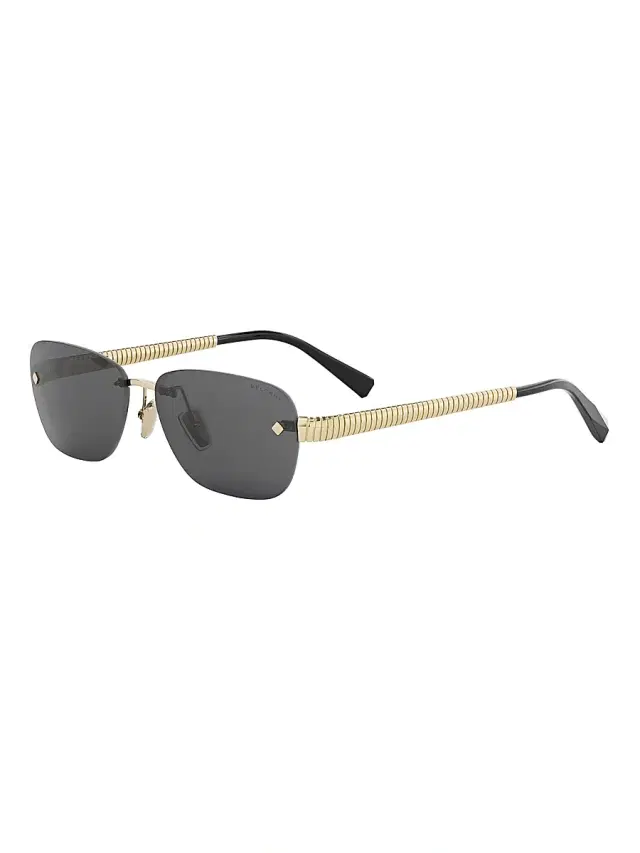 BVLGARI Women's Tubogas 55MM Rectangular Sunglasses - Gold Black
