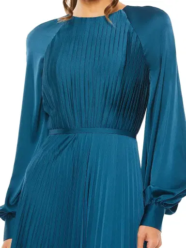 Mac Duggal Women's Ieena Pleated A-Line Chiffon Gown - Peacock - Size 14 | Thumbnail 3 Mac Duggal Women's Ieena Pleated A-Line Chiffon Gown - Peacock - Size 14 | Thumbnail 3
