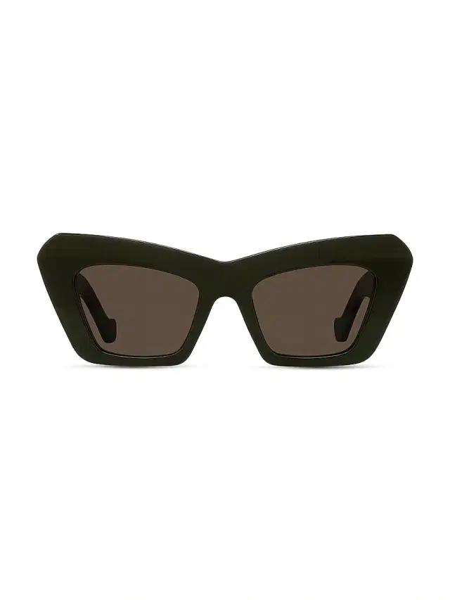 LOEWE Women's Anagram 51MM Cat-Eye Sunglasses - Dark Olive Green Brown