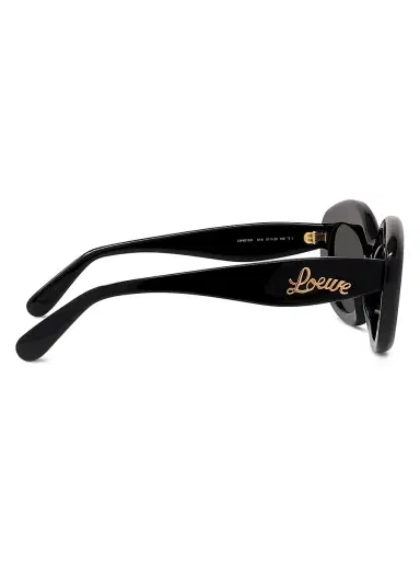 Loewe Women's Curvy 51MM Cat-Eye Sunglasses - Black Gold Smoke | Thumbnail 7