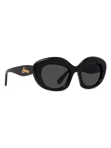 Loewe Women's Curvy 51MM Cat-Eye Sunglasses - Black Gold Smoke | Thumbnail 8