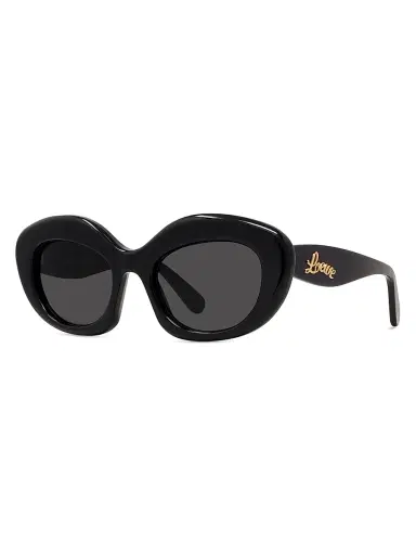 Loewe Women's Curvy 51MM Cat-Eye Sunglasses - Black Gold Smoke | Thumbnail 1