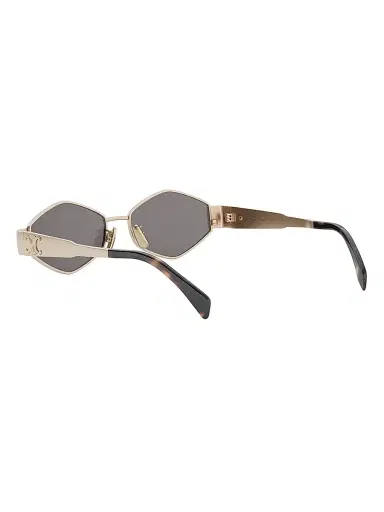 CELINE Women's Metal Triomphe 54MM Geometric Sunglasses - Shiny Rose Gold Smoke | Thumbnail 4