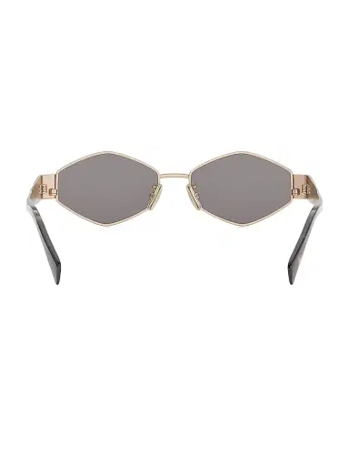 CELINE Women's Metal Triomphe 54MM Geometric Sunglasses - Shiny Rose Gold Smoke | Thumbnail 5