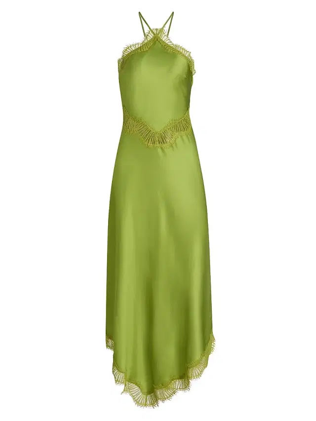 A.L.C. Women's Lucia Satin Midi-Slipdress - Peridot