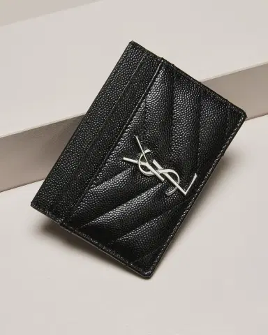 Saint Laurent Cassandre YSL Monogram Card Case in Grained Leather | Thumbnail 4 Saint Laurent Cassandre YSL Monogram Card Case in Grained Leather | Thumbnail 4