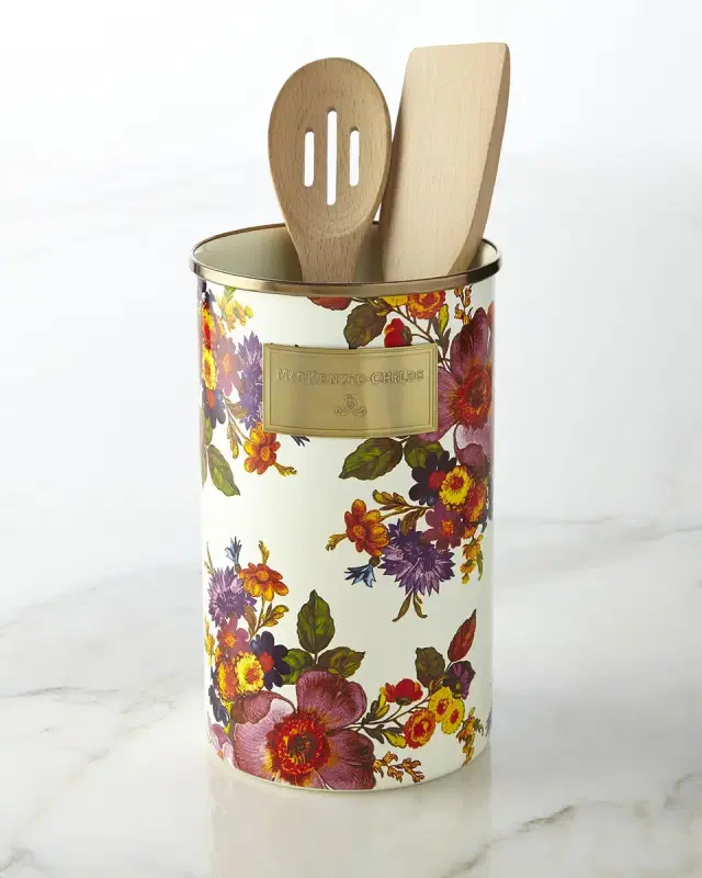 MacKenzie-Childs Flower Market White Utensil Holder