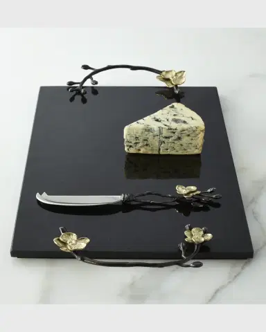 Michael Aram Gold Orchid Cheese Board & Knife | Thumbnail 2