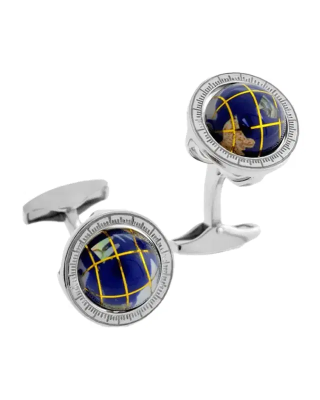 Blue Lapis Globe Cuff Links