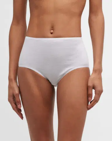 Hanro Cotton Seamless Satin-Trim Briefs | Thumbnail 2