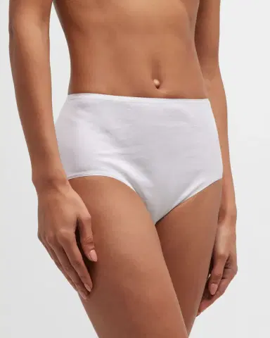 Hanro Cotton Seamless Satin-Trim Briefs | Thumbnail 3