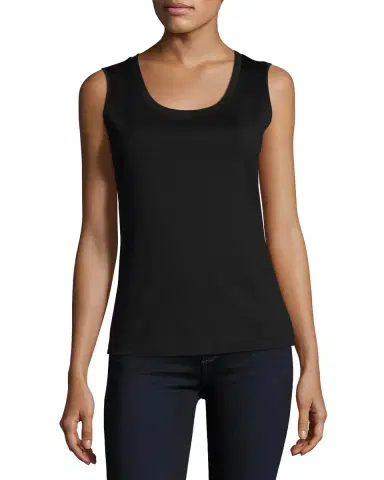 Lafayette 148 New York Stretch Cotton Scoop Neck Tank | Thumbnail 1 Lafayette 148 New York Stretch Cotton Scoop Neck Tank | Thumbnail 1