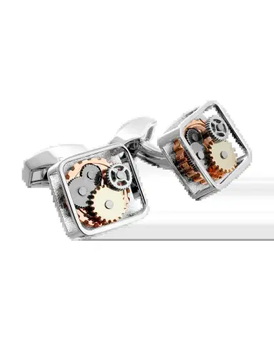 Tateossian Gunmetal Gear Cuff Links, Brass | Thumbnail 2