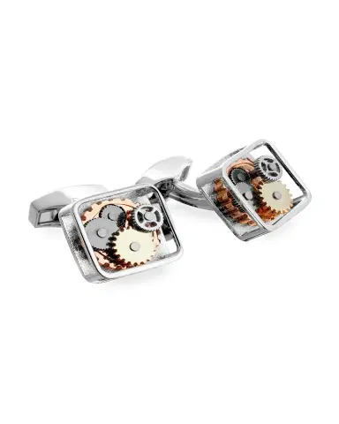 Tateossian Gunmetal Gear Cuff Links, Brass | Thumbnail 3