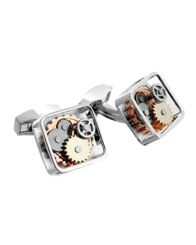 Tateossian Gunmetal Gear Cuff Links, Brass | Thumbnail 1
