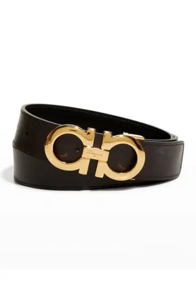 Ferragamo Men's Reversible Double-Gancini Leather Belt | Thumbnail 4 Ferragamo Men's Reversible Double-Gancini Leather Belt | Thumbnail 4