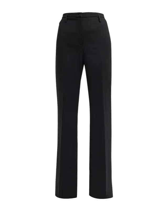 Akris Farrah Boot-Cut Mid-Rise Wool Pants