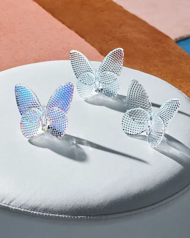 Baccarat 2.5" Lucky Crystal Iridescent Diamante Butterfly