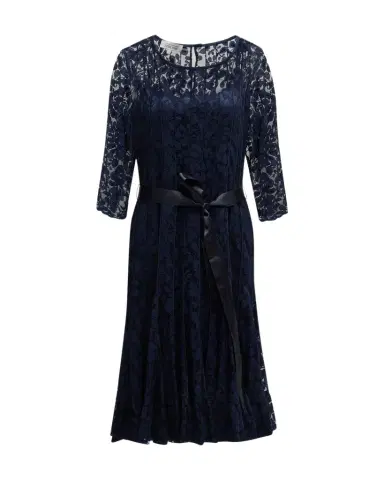 Rickie Freeman for Teri Jon 3/4-Sleeve Lace Overlay Cocktail Dress | Thumbnail 1