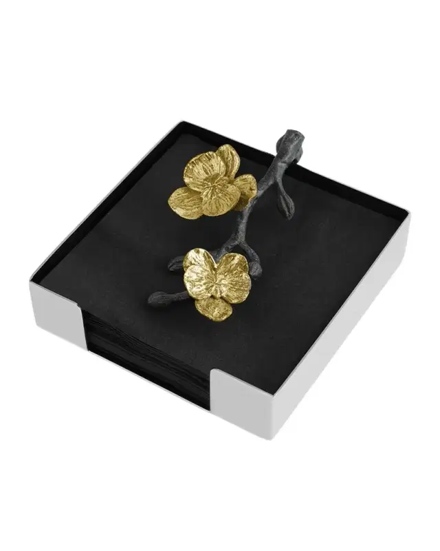 Michael Aram Gold Orchid Cocktail Napkin Holder
