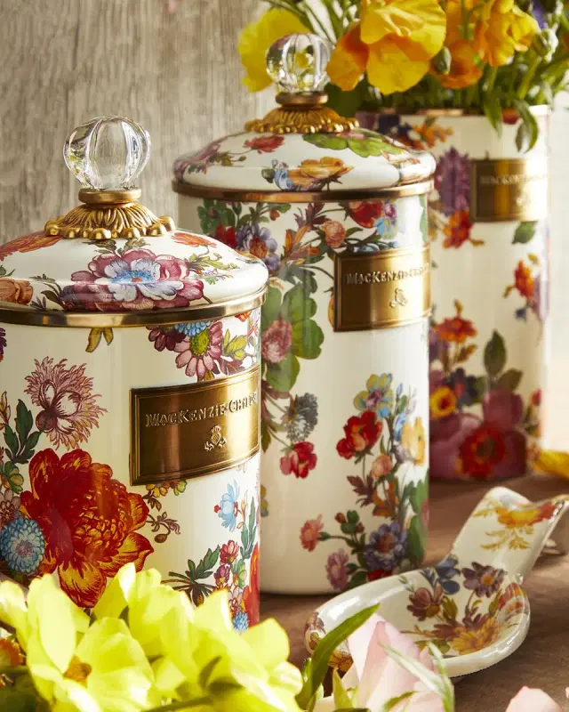 MacKenzie-Childs Small Flower Market Canister