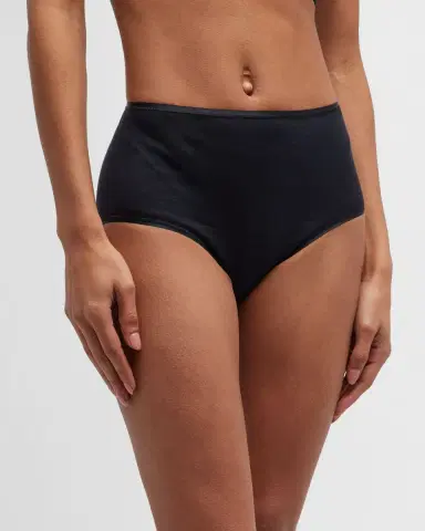 Hanro Cotton Seamless Satin-Trim Briefs | Thumbnail 2 Hanro Cotton Seamless Satin-Trim Briefs | Thumbnail 2
