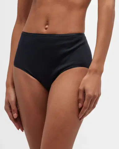 Hanro Cotton Seamless Satin-Trim Briefs | Thumbnail 3 Hanro Cotton Seamless Satin-Trim Briefs | Thumbnail 3