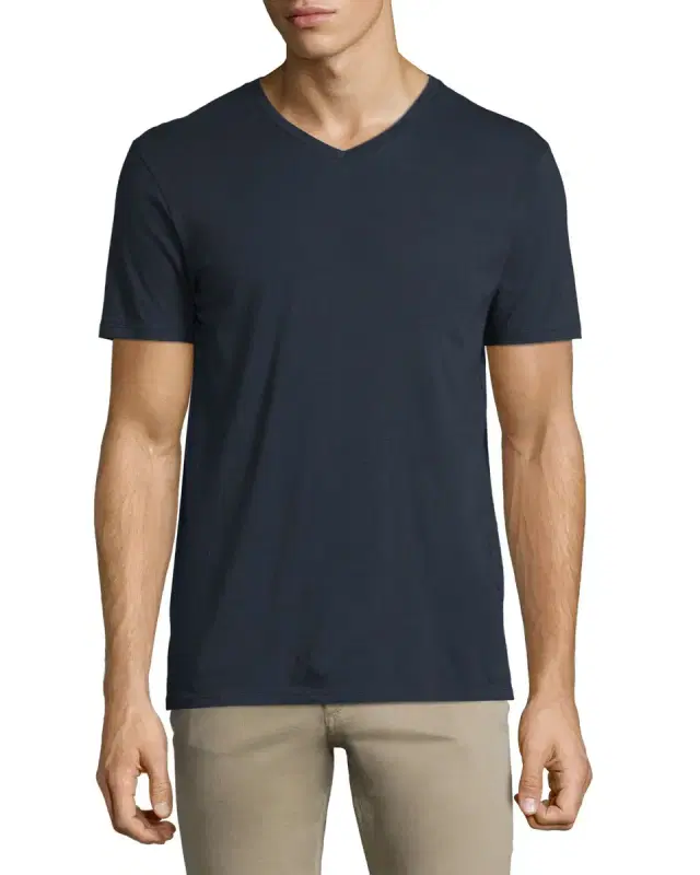 Vince Short-Sleeve V-Neck Jersey T-Shirt, Gray