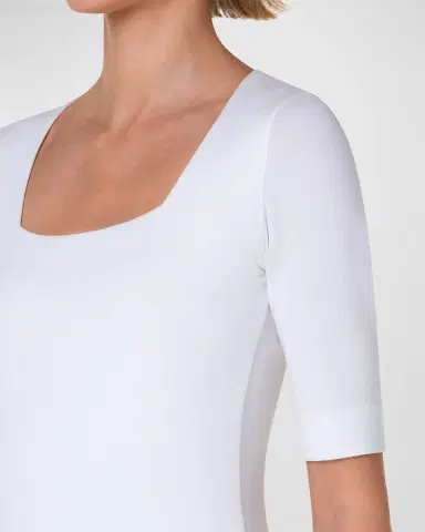 Akris punto Cotton 1/2-Sleeve Square-Neck Tee | Thumbnail 5 Akris punto Cotton 1/2-Sleeve Square-Neck Tee | Thumbnail 5