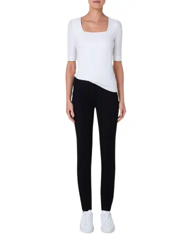 Akris punto Cotton 1/2-Sleeve Square-Neck Tee | Thumbnail 1 Akris punto Cotton 1/2-Sleeve Square-Neck Tee | Thumbnail 1