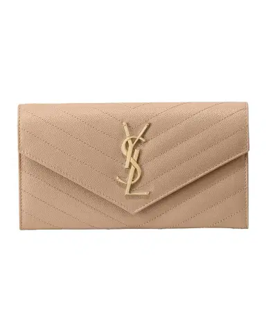 Saint Laurent Cassandre YSL Monogram Large Flap Wallet in Grained Leather | Thumbnail 1 Saint Laurent Cassandre YSL Monogram Large Flap Wallet in Grained Leather | Thumbnail 1