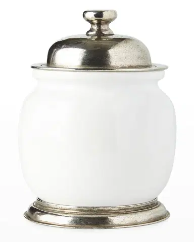 Neiman Marcus Small Ceramic & Pewter Canister | Thumbnail 2