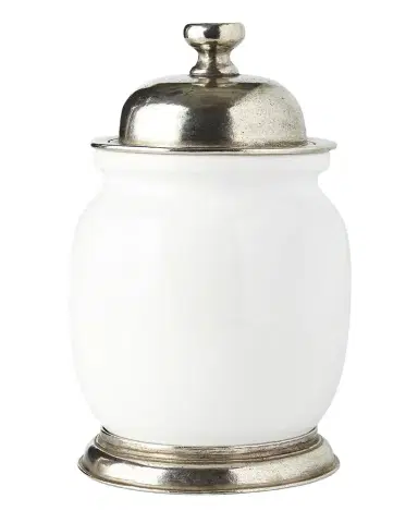 Neiman Marcus Small Ceramic & Pewter Canister | Thumbnail 1