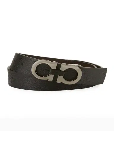 Ferragamo Moufflon Adjustable & Reversible Double-Gancini Buckle Leather Belt | Thumbnail 3 Ferragamo Moufflon Adjustable & Reversible Double-Gancini Buckle Leather Belt | Thumbnail 3